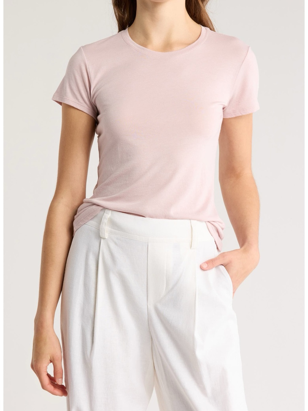 Vince Pima Cotton Tee Pink Crewneck Sz S